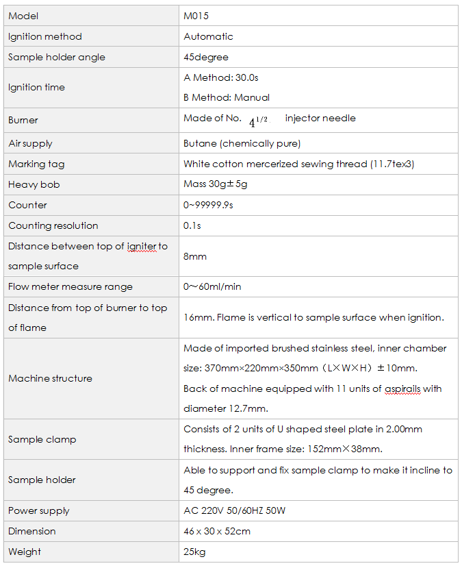 M015 Автоматический тестер воспламеняемости 45 градусов